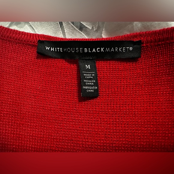 White House Black Market Red Open-Front Sweater - Picture 6 of 13